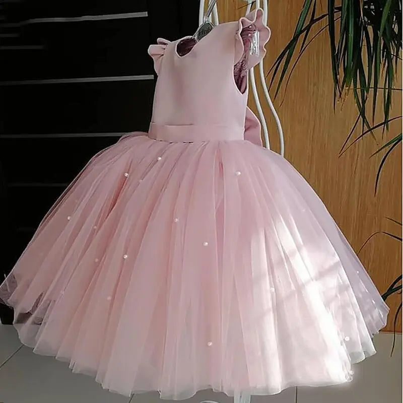 Toddler Baby Girls Dresses Kids Elegant Princess Party Tutu Tulle Christmas Costume Children Birthday Wedding Backless Clothes