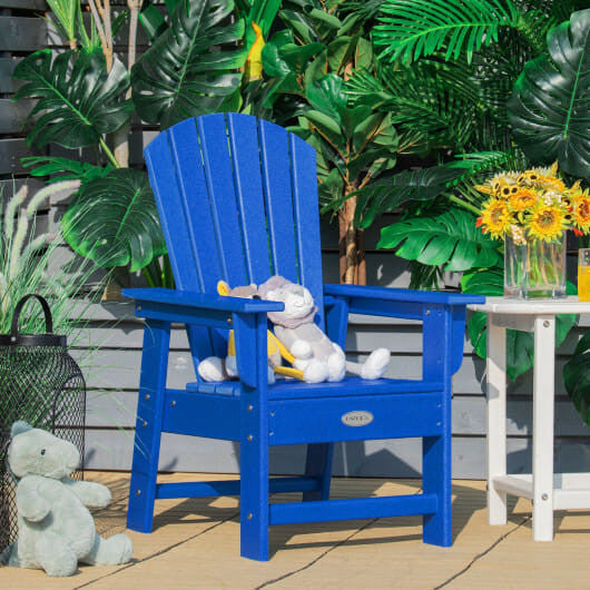 Patio Kids' Adirondack Chair with Ergonomic Backrest-Green