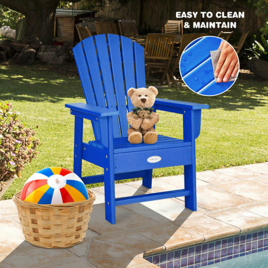 Patio Kids' Adirondack Chair with Ergonomic Backrest-Green