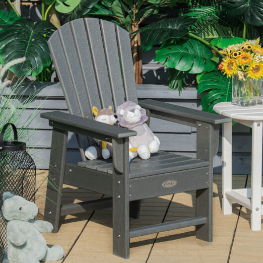 Patio Kids' Adirondack Chair with Ergonomic Backrest-Green