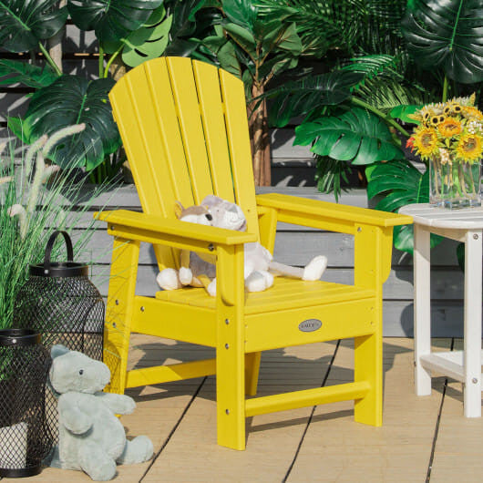 Patio Kids' Adirondack Chair with Ergonomic Backrest-Green