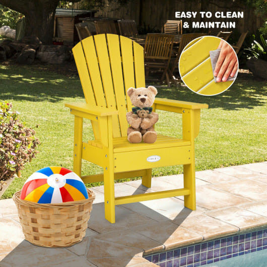 Patio Kids' Adirondack Chair with Ergonomic Backrest-Green