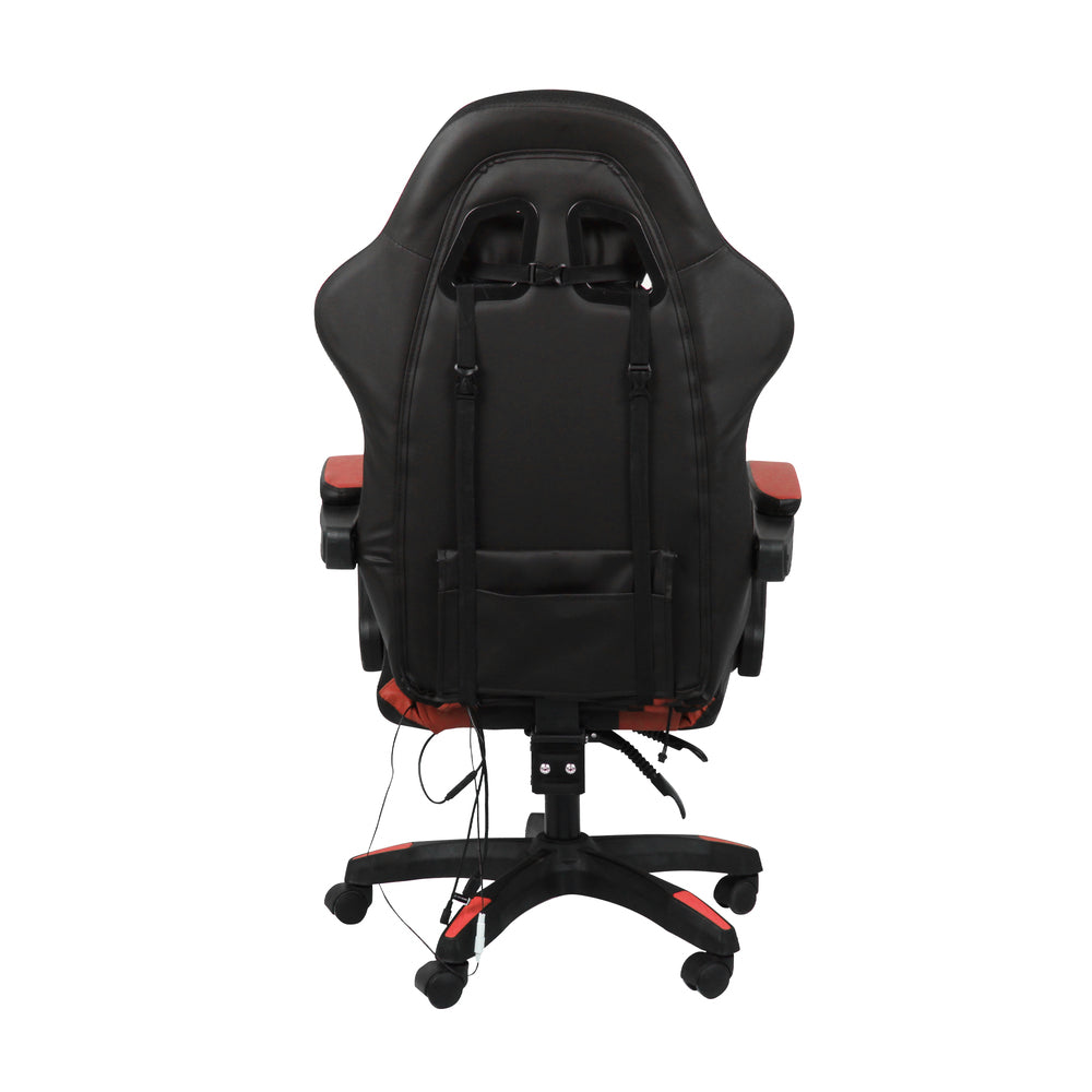 NNEED Racing Gaming Chair 7 RGB LED 8 Points Massage Black&Red-2