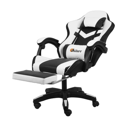 NNEED Racing Gaming Chair 7 RGB LED 8 Points Massage Black&White-2