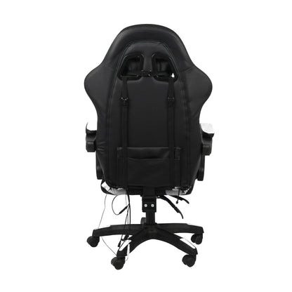 NNEED Racing Gaming Chair 7 RGB LED 8 Points Massage Black&White-4
