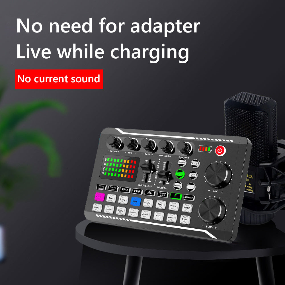 F998 Bluetooth-compatible Sound  Card  Mixer  Kit Studio Recording Phone Computer Live Audio Mixer Pc Voice Mixing Console Amplifier F998 black