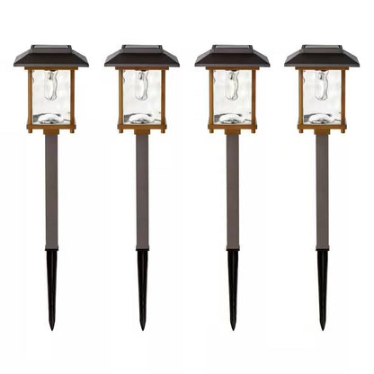 4 Pack - Bronze Gold Solar LED Light Set - Outdoor Path Yard Lighting-1