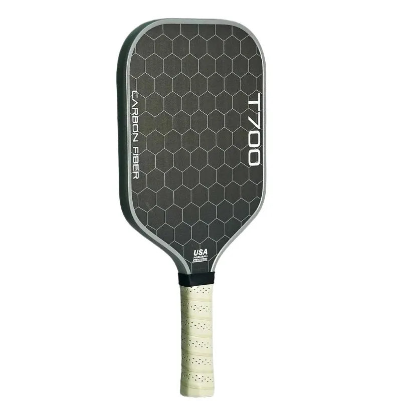 Pickleball Paddle Carbon Fiber T700 Polymer Honeycomb Core Carbon Friction Surface Enhanced Power, Rotation and Control 16mm