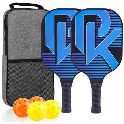 Pickleball Racket Set of 2, USAPA Approved Glass Fibre Surface Pickleball Paddles, Indoor & Outdoor Pickle Balls for Women Men