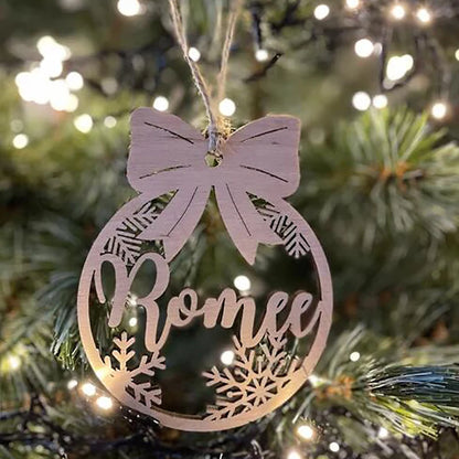 Personalized Different Names Christmas Snowflake Ball Custom Christmas Wooden Bauble With Name Xmas Gift Decorations for Home