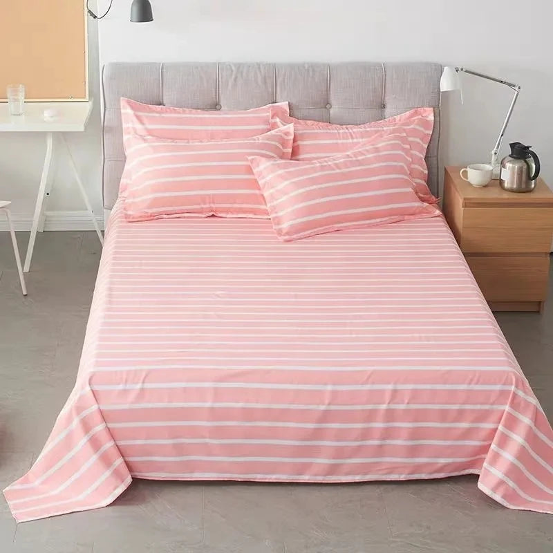 Bed Sheet Set Flat Sheets Cover Home Bedding Set Bedsheet Soft Comfort Mattress Covers Single Double King Queen (No Pillowcase )