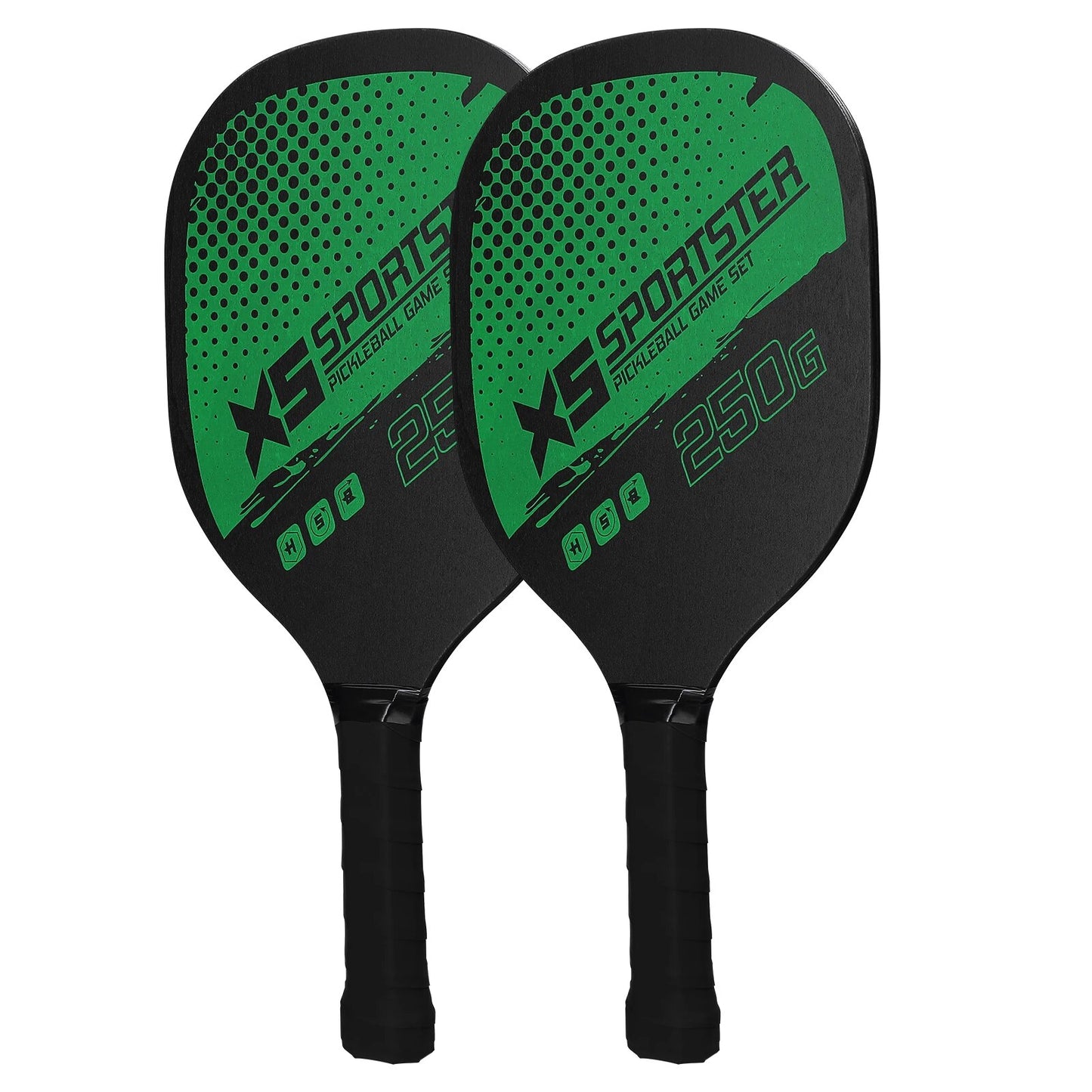 Pickleball Rackets Set Pickleball Paddle Set of 2 Rackets and 4 Pickleballs Balls Pickle-Ball Racquet w Balls Sports Accessory