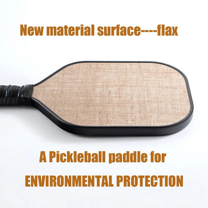 Pickleball Paddles Flax Fiber+Carbon Fiber Surface Polypropylene Honeycomb Inner Core Pickle Ball Racket with Comfortable Grip