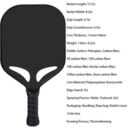 Pickleball Paddle Personalized Customization Picture/Logos, Carbon/Glass Fiber Thermoforming/Cold Forming Pickle Ball Racket