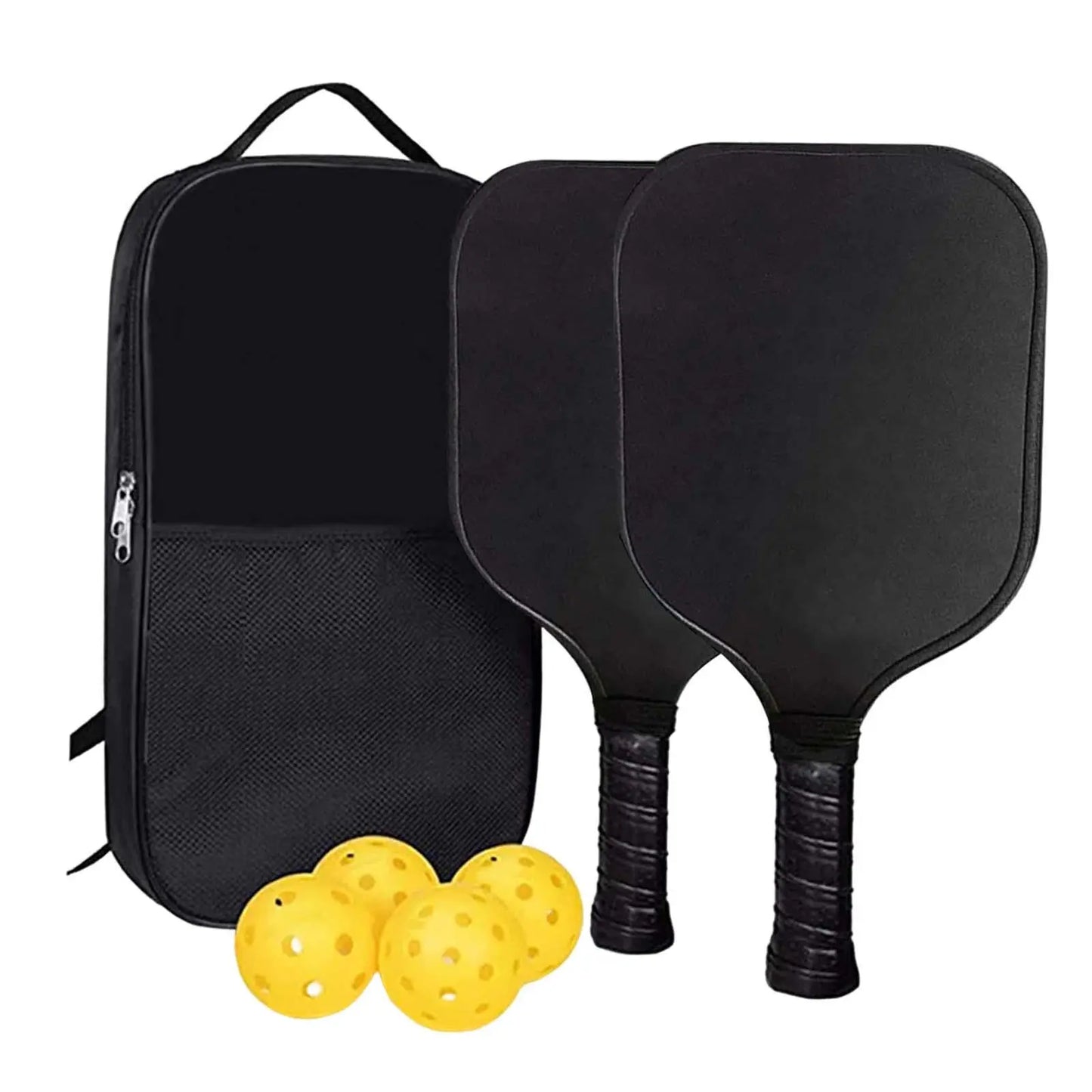 Premium Pickleball Paddles Polypropylene Core Portable Fiberglass Face Pickle Ball Rackets and Pickleball Balls with Bag