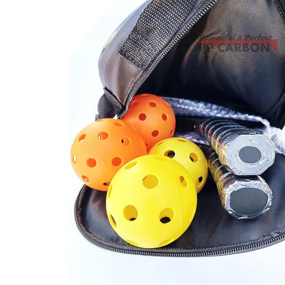 All-in-one Set For Two Pickle Ball For Beginners Premium 12K Carbon Fiber Paddle 4 Balls with Free Portable Racket Bag All Age