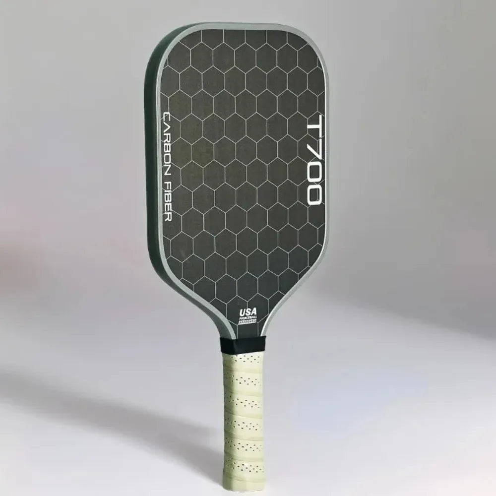 Pickleball Paddle Carbon Fiber T700 Polymer Honeycomb Core Carbon Friction Surface Enhanced Power, Rotation and Control 16mm