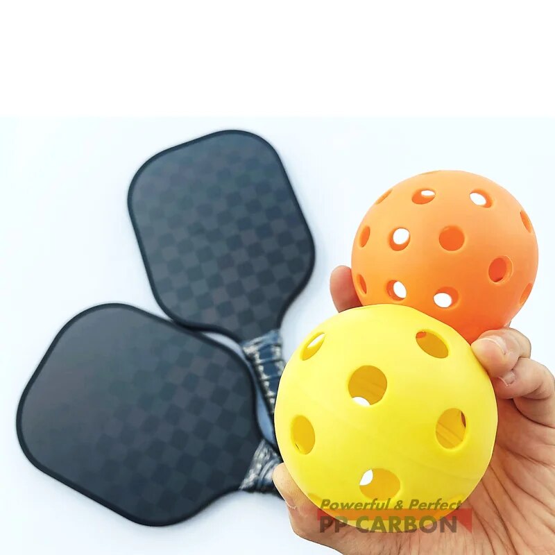 All-in-one Set For Two Pickle Ball For Beginners Premium 12K Carbon Fiber Paddle 4 Balls with Free Portable Racket Bag All Age