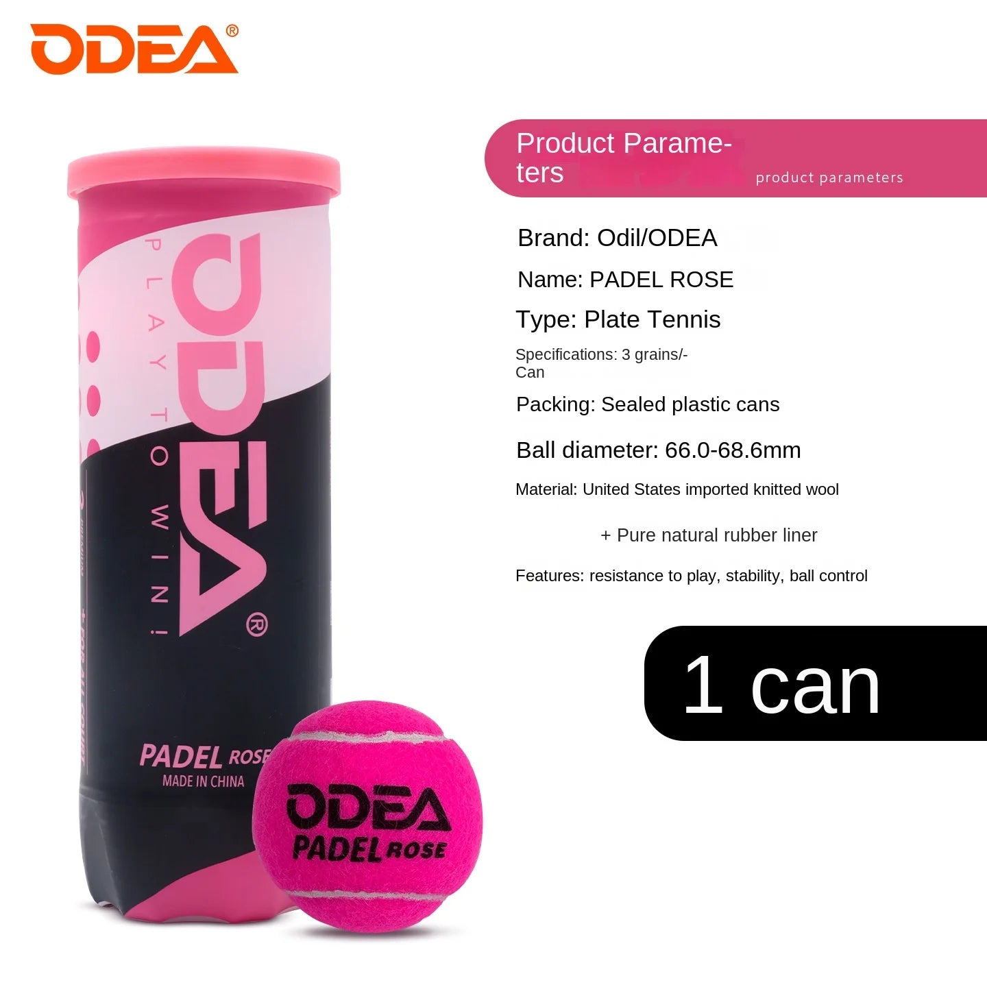 Odea Profession Tennis Padel Balls Match Ball PADEL BALL Cage Tennis High Elasticity Durable Training Ball