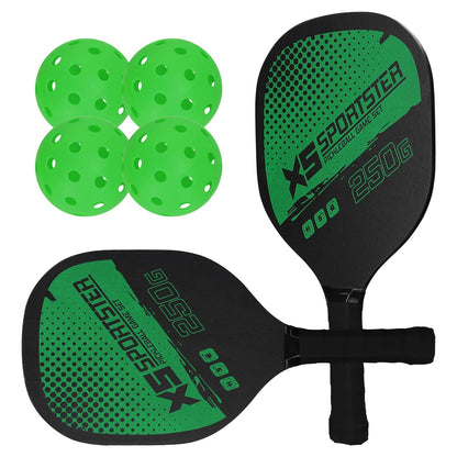 Pickleball Rackets Set Pickleball Paddle Set of 2 Rackets and 4 Pickleballs Balls Pickle-Ball Racquet w Balls Sports Accessory