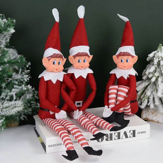 1pc 44cm Red Cute Christmas Elf Doll Pendants Xmas Ornaments Merry Christmas The Table Decor Home Happy New Year Party Supplies