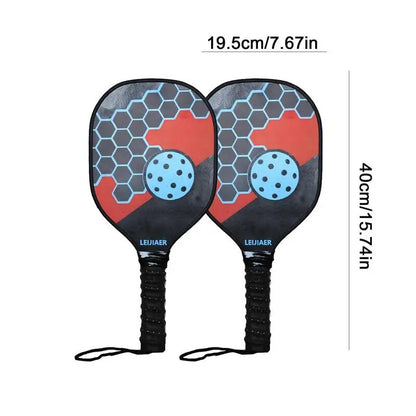 Pickleball Paddle Set 2-Pcs Lightweight Pickle Ball Rackets Lightweight Pickle Ball Set With 2 Balls For Beginners And Advanced