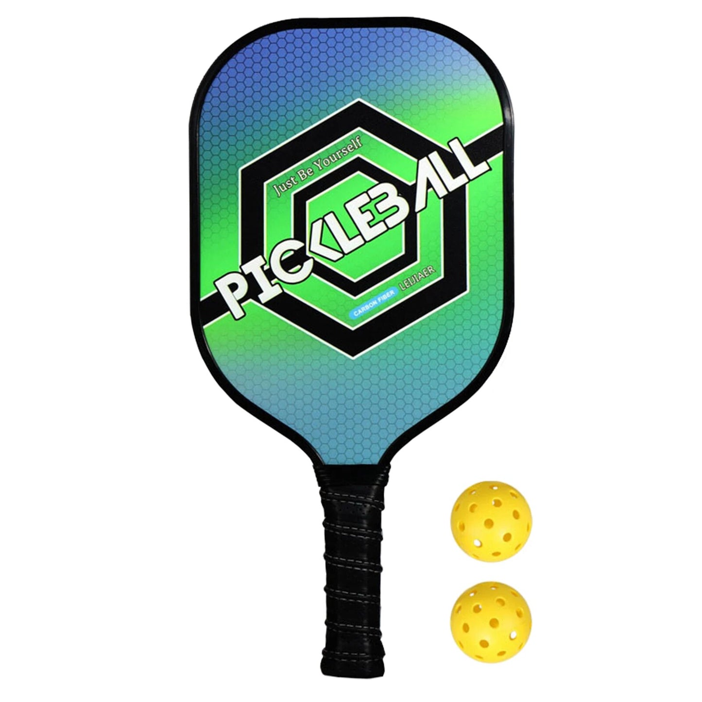 Ultralight Pickleball Paddle and Ball Set Carbon Fiber Surface Pickle Ball Racket 1 Paddles with 2 Balls beach tennis racket