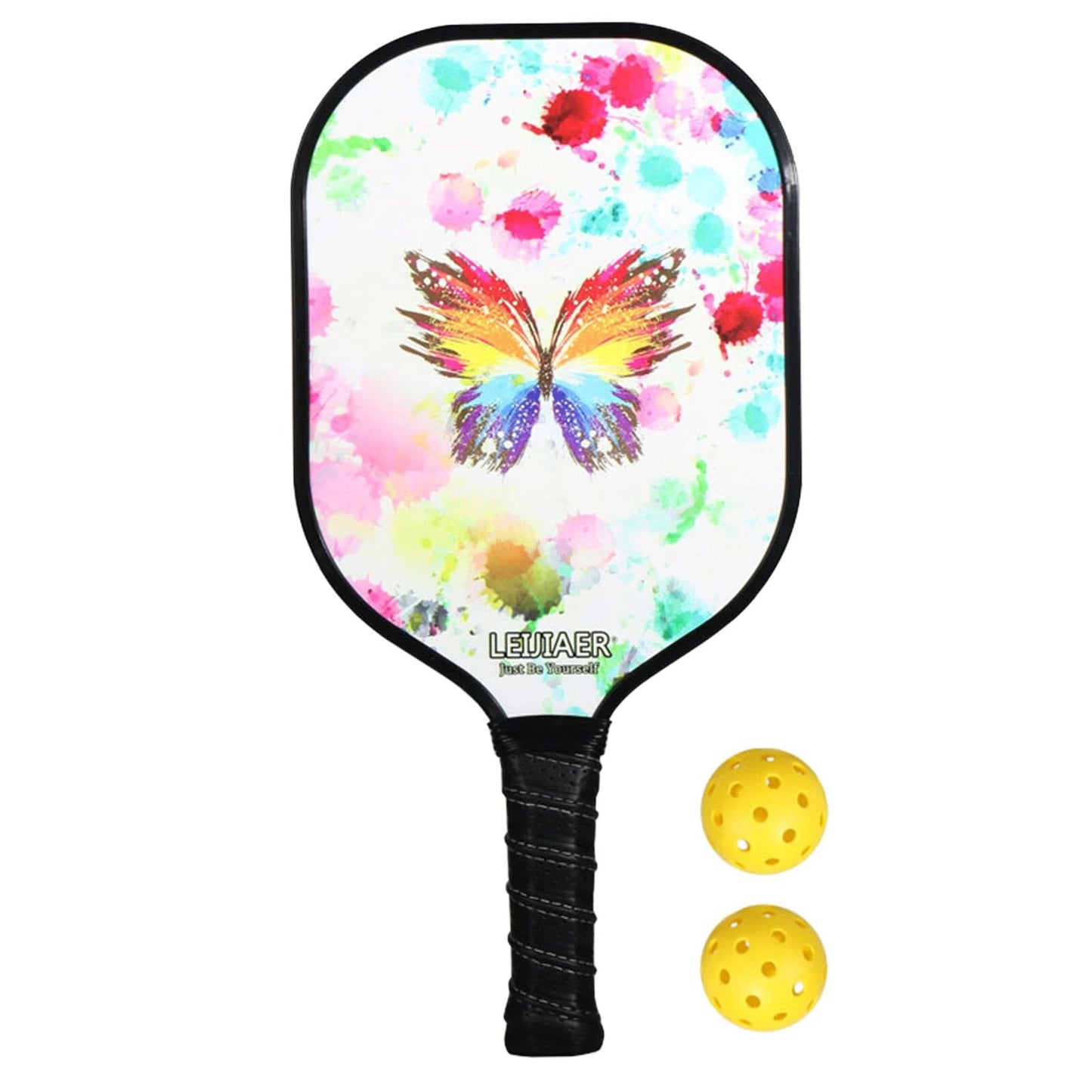 Ultralight Pickleball Paddle and Ball Set Carbon Fiber Surface Pickle Ball Racket 1 Paddles with 2 Balls beach tennis racket