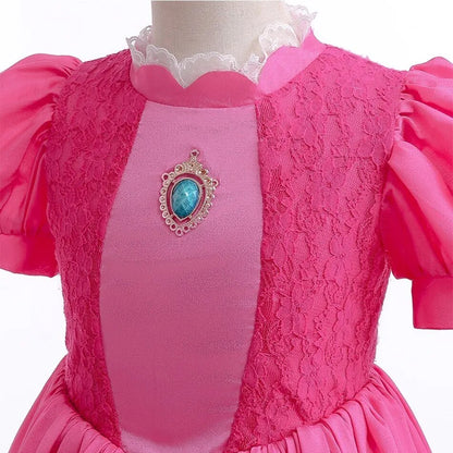 2023 New Baby Disguise Kids Peach Christmas Lace Costume Girls Princess Halloween Layered Dress Summer Wedding Fantasy