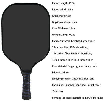 Pickleball Paddle Personalized Customization Picture/Logos, Carbon/Glass Fiber Thermoforming/Cold Forming Pickle Ball Racket