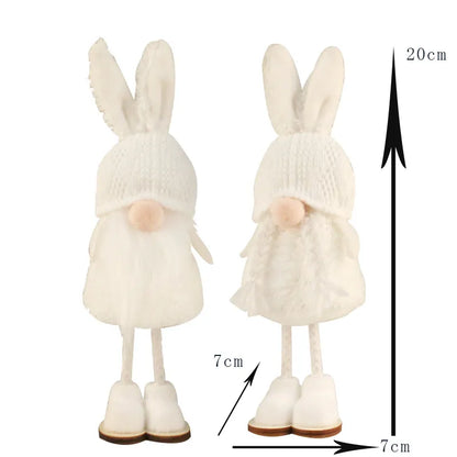 Christmas Angel Girl Holiday Gift Cute Rabbit Ear Standing Faceless Doll Decoration Ornament Merry Christma Decor For Home 2023