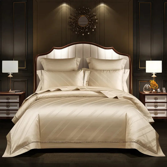 Luxury 1500TC cotton Jacquard Queen King Bedding Set Bed cover egyptian Cotton Bedsheet Duvet Cover 4/7pcs Bed set parure de lit
