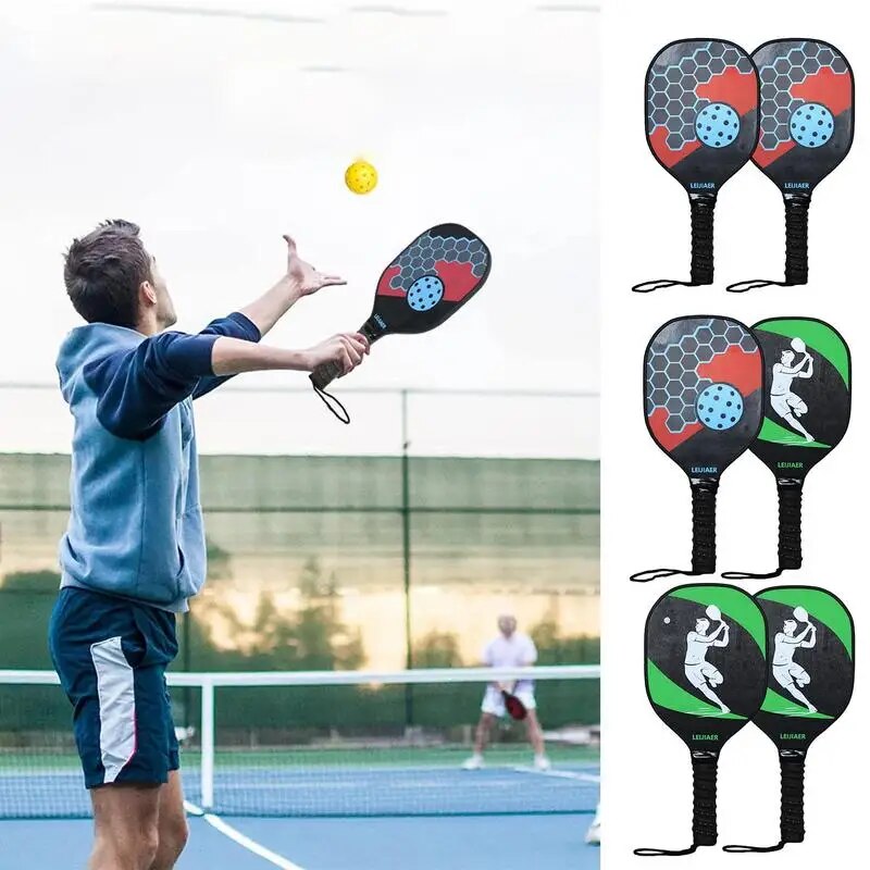 Pickleball Paddle Set 2-Pcs Lightweight Pickle Ball Rackets Lightweight Pickle Ball Set With 2 Balls For Beginners And Advanced