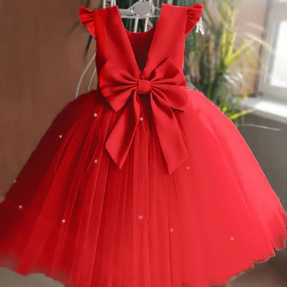 Toddler Baby Girls Dresses Kids Elegant Princess Party Tutu Tulle Christmas Costume Children Birthday Wedding Backless Clothes