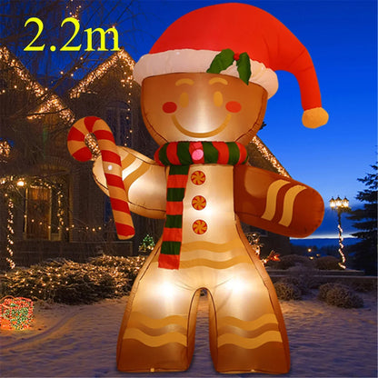 2.2m Gingerbread Christmas Inflatable Decoration with LED Lights-1