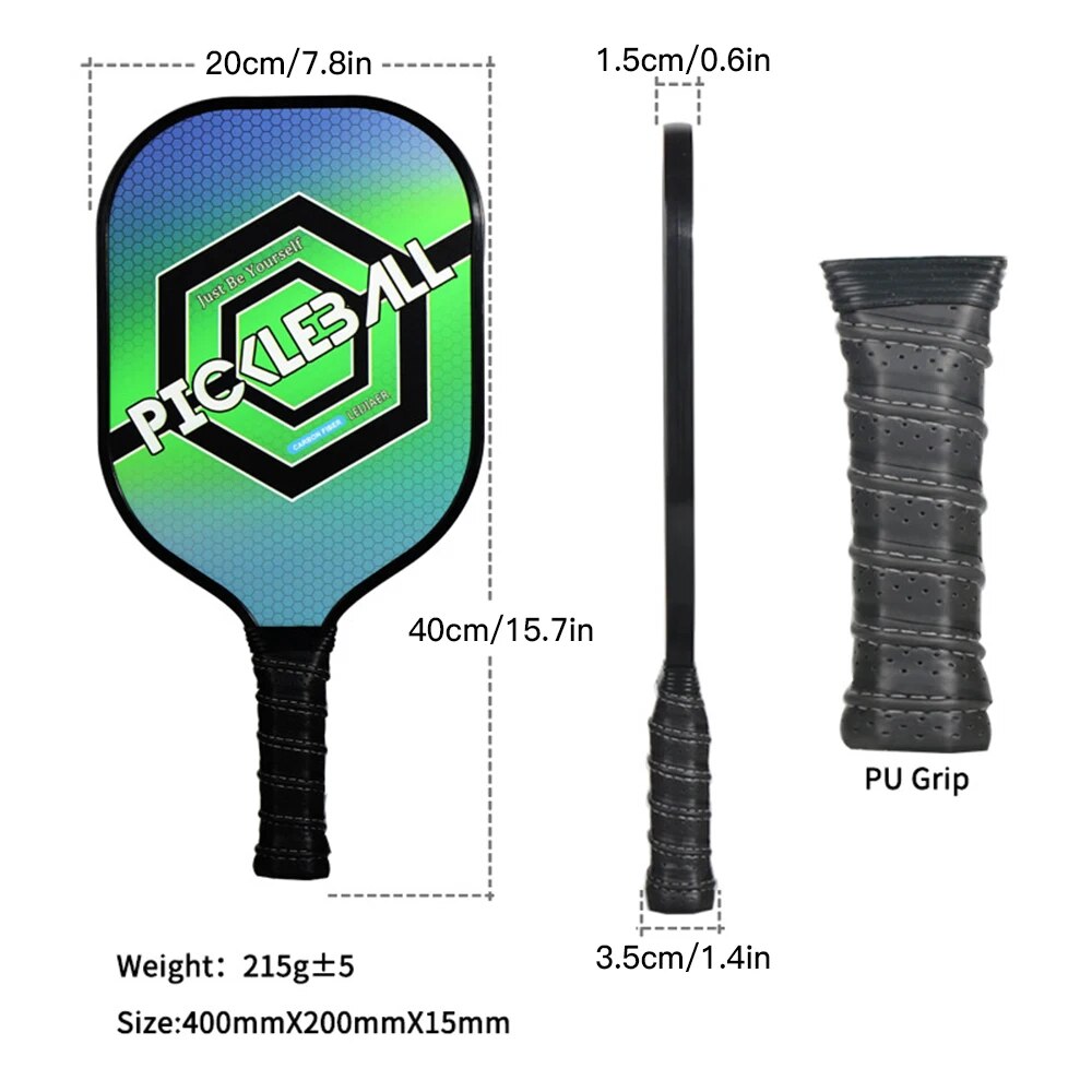 Ultralight Pickleball Paddle and Ball Set Carbon Fiber Surface Pickle Ball Racket 1 Paddles with 2 Balls beach tennis racket