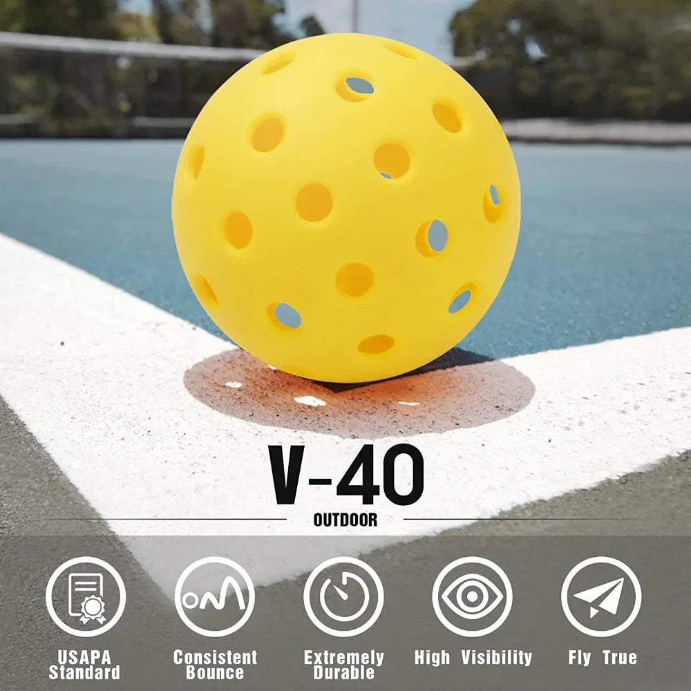12PCS Indoor Pickleball Balls – 40 Hole Durable Colorful Pickleballs, 72mm