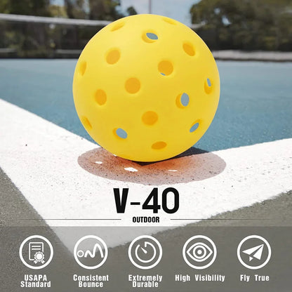 12PCS Indoor Pickleball Balls – 40 Hole Durable Colorful Pickleballs, 72mm