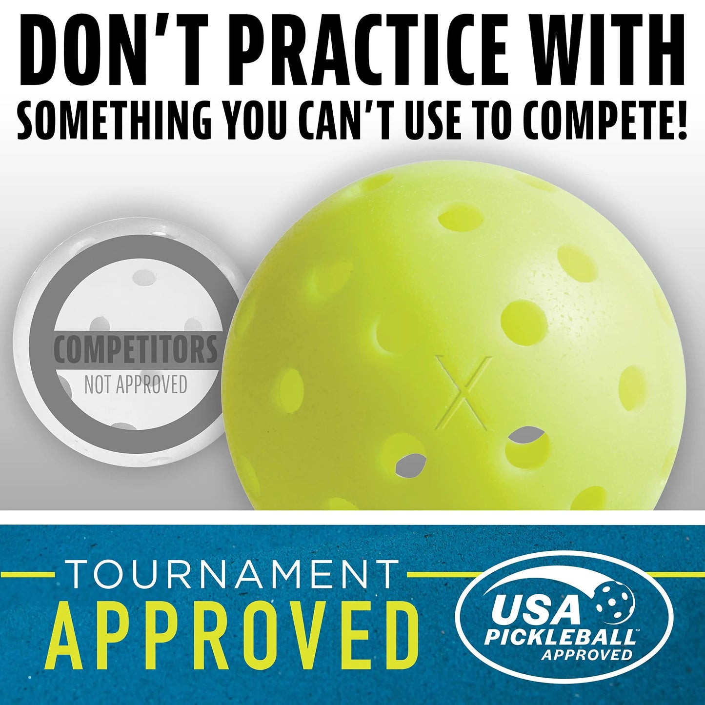 Outdoor Yellow Pickle Balls 6-Pack Paddle Ball Regular Size Great addition to your pickle ball set