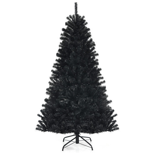 Costway Black Artificial Christmas Halloween Tree with Purple LED Lights-6 ft - Color: Black - Size: 6 ft