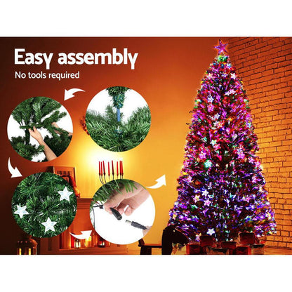 Jingle Jollys 1.8M 6FT LED Christmas Tree Xmas Optic Fiber Multi