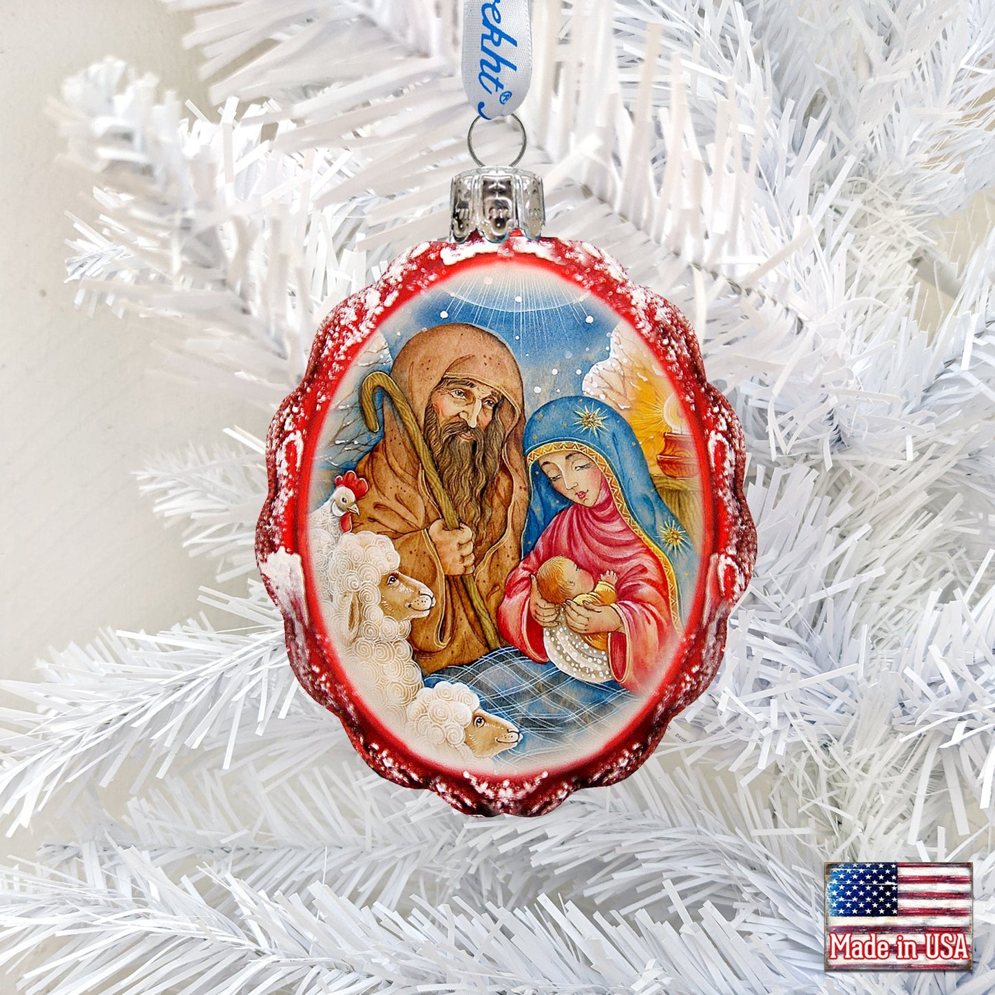 Nativity Glass Ornament Keepsake,, Nativity Inspirational Decor - 772029-0