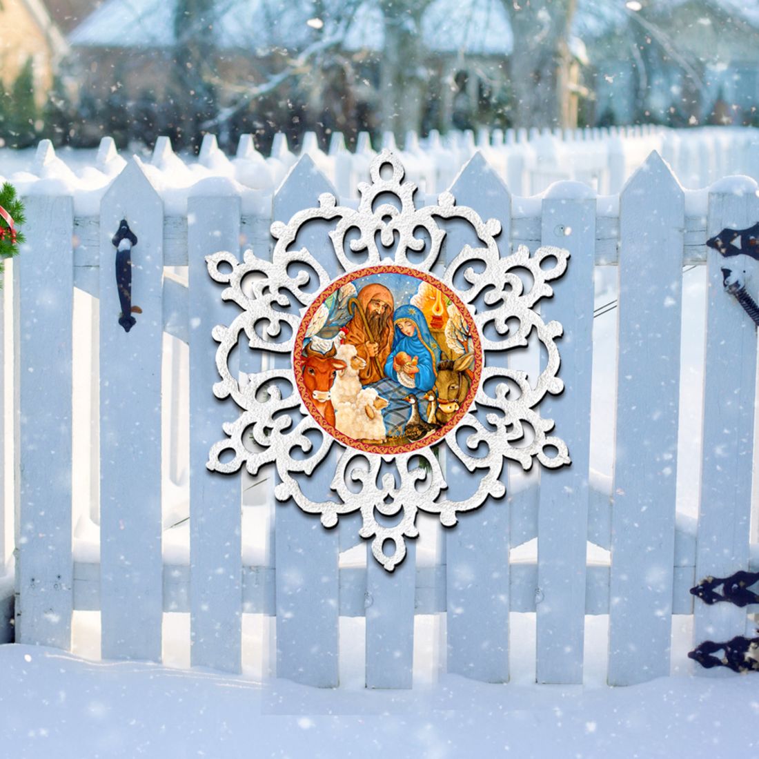 Nativity Snowflake Nativity Door Decor by G. DeBrekht - Nativity Holiday Decor - 8141152H-2