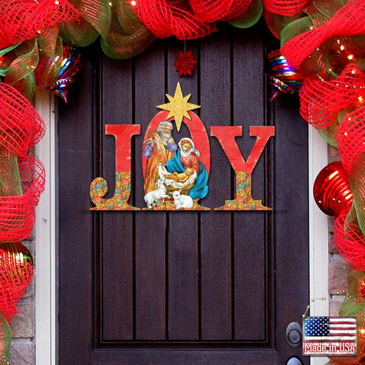 Regal Joy Nativity Christmas Nativity Door Decor by G. DeBrekht - Nativity Holiday Decor - 8121456H-0