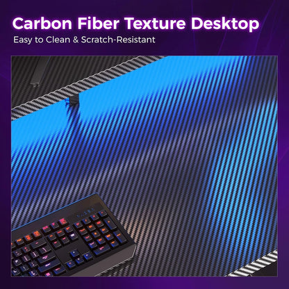 55 Inch Gaming Desk With LED Lights