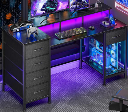 Forty Seven Inch Gaming Desk With RGB LED Illumination-0