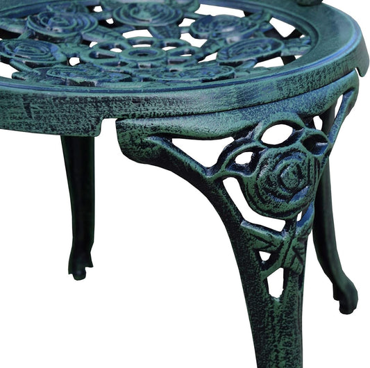 Cast Aluminum Conversation Set Antique Green Patio