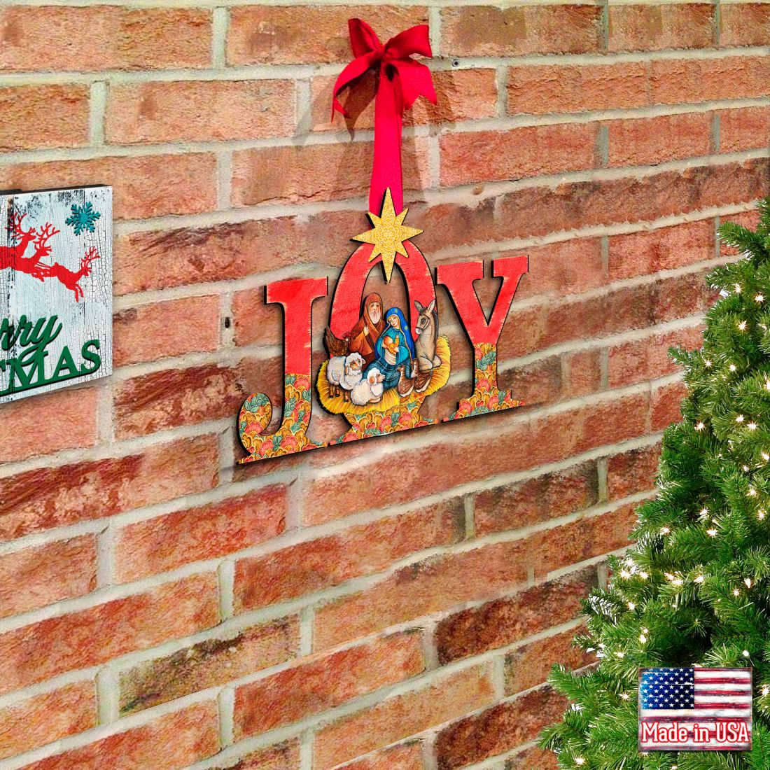 Joy Nativity Christmas Nativity Door Decor by G. DeBrekht - Nativity Holiday Decor - 8121454H-2
