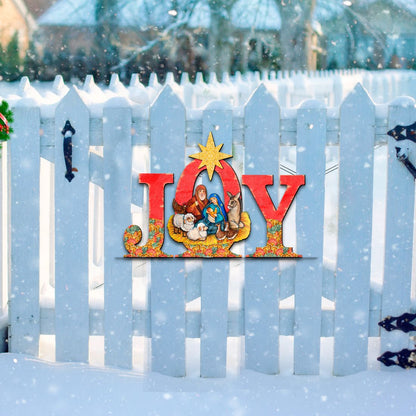Joy Nativity Christmas Nativity Door Decor by G. DeBrekht - Nativity Holiday Decor - 8121454H-3