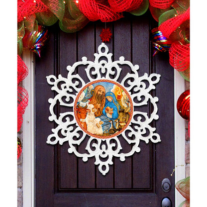Nativity Snowflake Nativity Door Decor by G. DeBrekht - Nativity Holiday Decor - 8141152H-0
